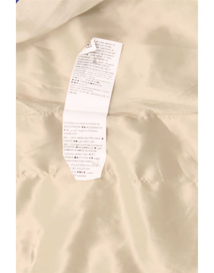 Benetton Womens Overcoat UK 12 Medium Beige Linen