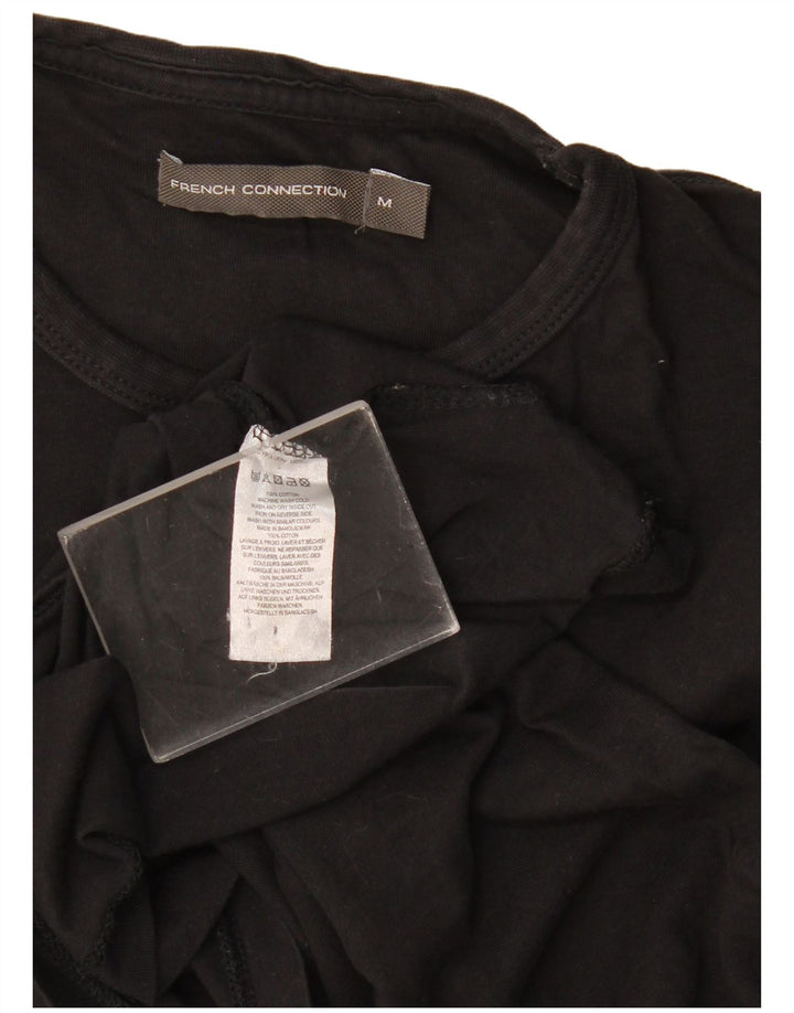 French Connection Mens Top Long Sleeve Medium Black Cotton