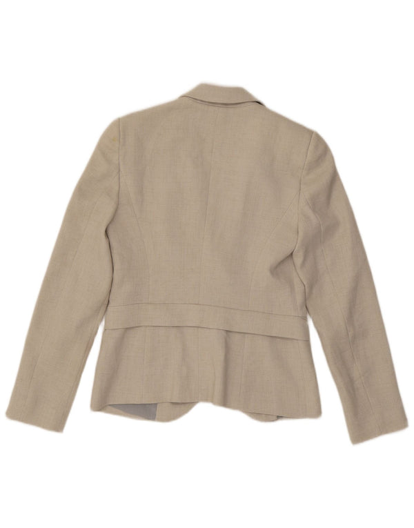 Emporio Armani Womens 2 Button Blazer Jacket IT 40 Small Grey Polyester