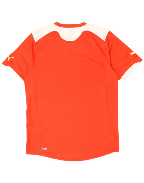 PUMA Mens T-Shirt Top Medium Red Colourblock