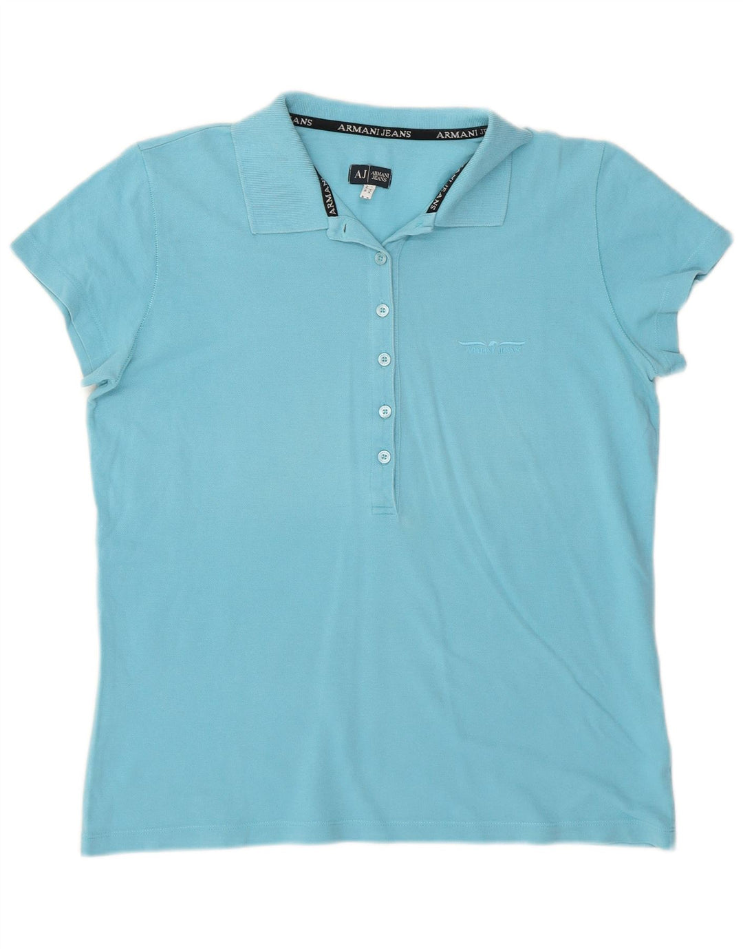 Armani Womens Polo Shirt UK 14 Medium Blue
