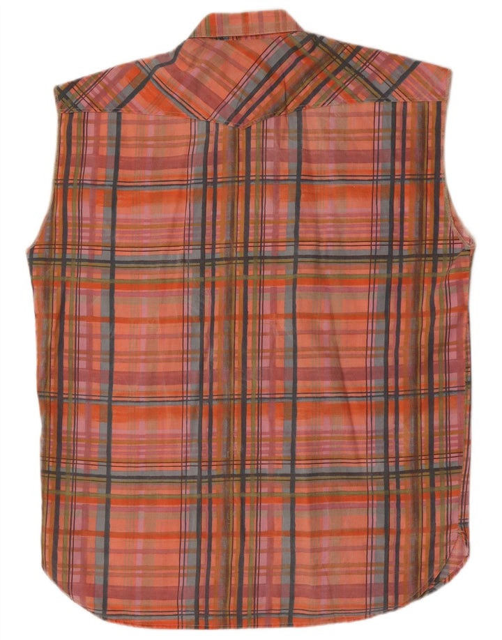 Casucci Mens Sleeveless Shirt XL Multicoloured Check