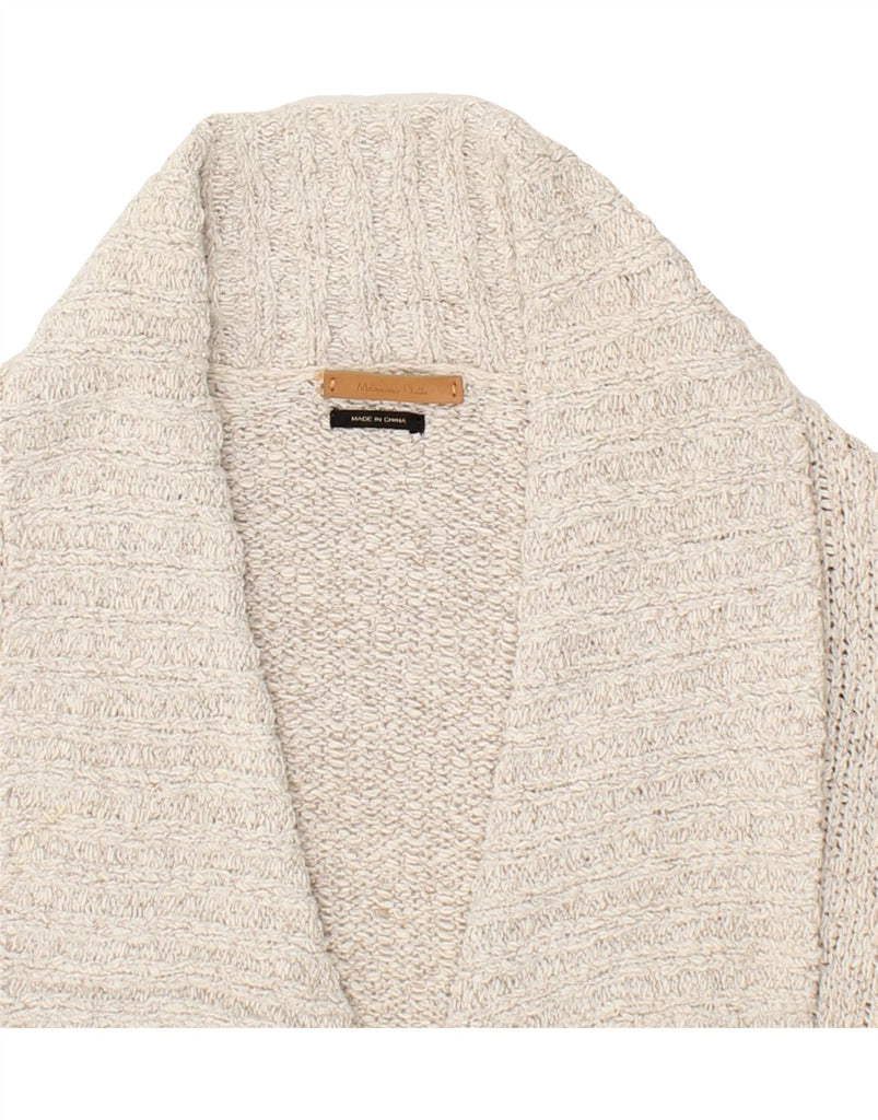 MASSIMO DUTTI Womens Cardigan Sweater UK 10 Small Beige Cotton | Vintage Massimo Dutti | Thrift | Second-Hand Massimo Dutti | Used Clothing | Messina Hembry 