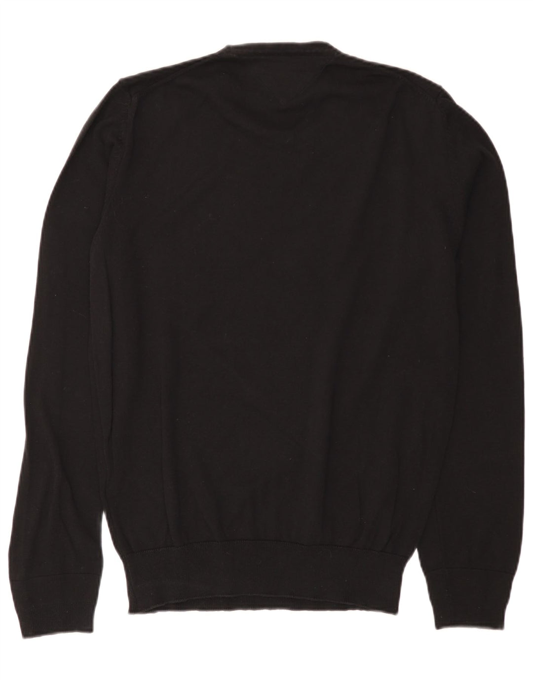 Tommy Hilfiger Mens V-Neck Jumper Sweater Large Black Cotton