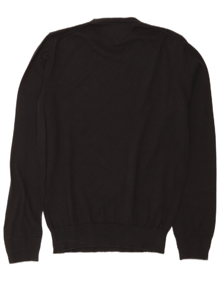 Tommy Hilfiger Mens V-Neck Jumper Sweater Large Black Cotton