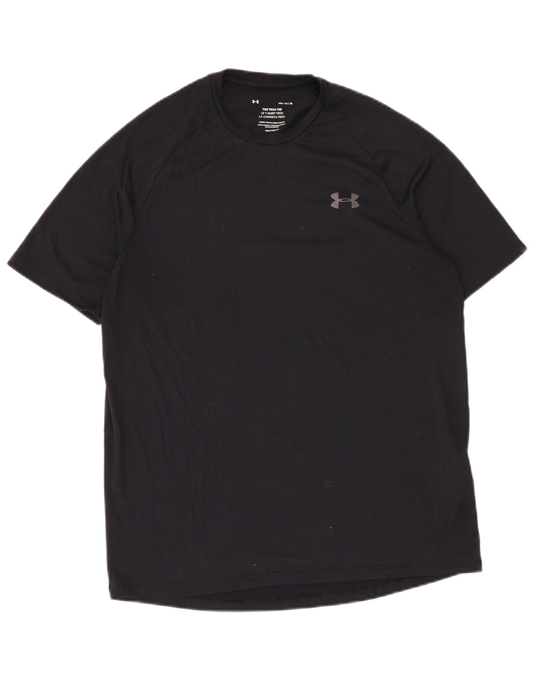 Under Armour Mens Heat Gear T-Shirt Top Medium Black Polyester