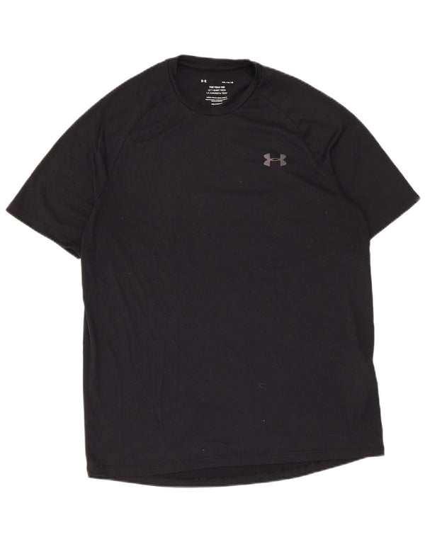 Under Armour Mens Heat Gear T-Shirt Top Medium Black Polyester