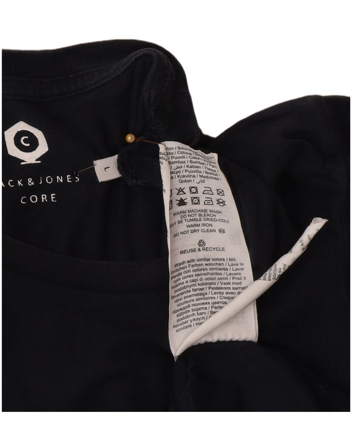Jack & Jones Mens T-Shirt Top Large Navy Blue Cotton
