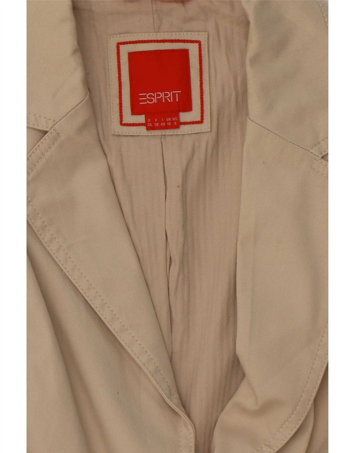 Esprit Womens 2 Button Blazer Jacket UK 10 Small Beige Cotton