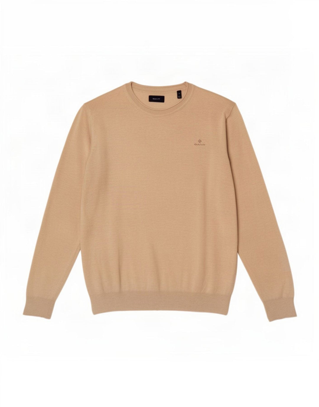 Gant Mens Crew Neck Jumper Sweater Large Beige Linen