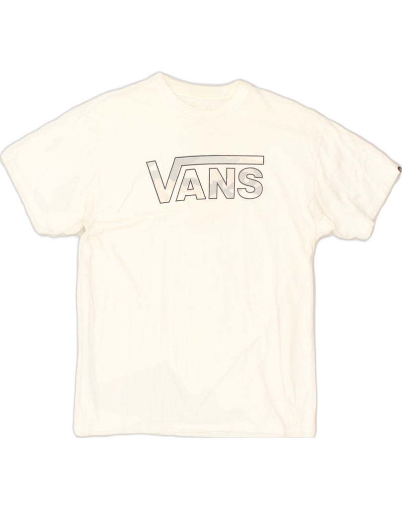 VANS Mens Classic Fit Graphic T-Shirt Top Medium White Cotton | Vintage Vans | Thrift | Second-Hand Vans | Used Clothing | Messina Hembry 