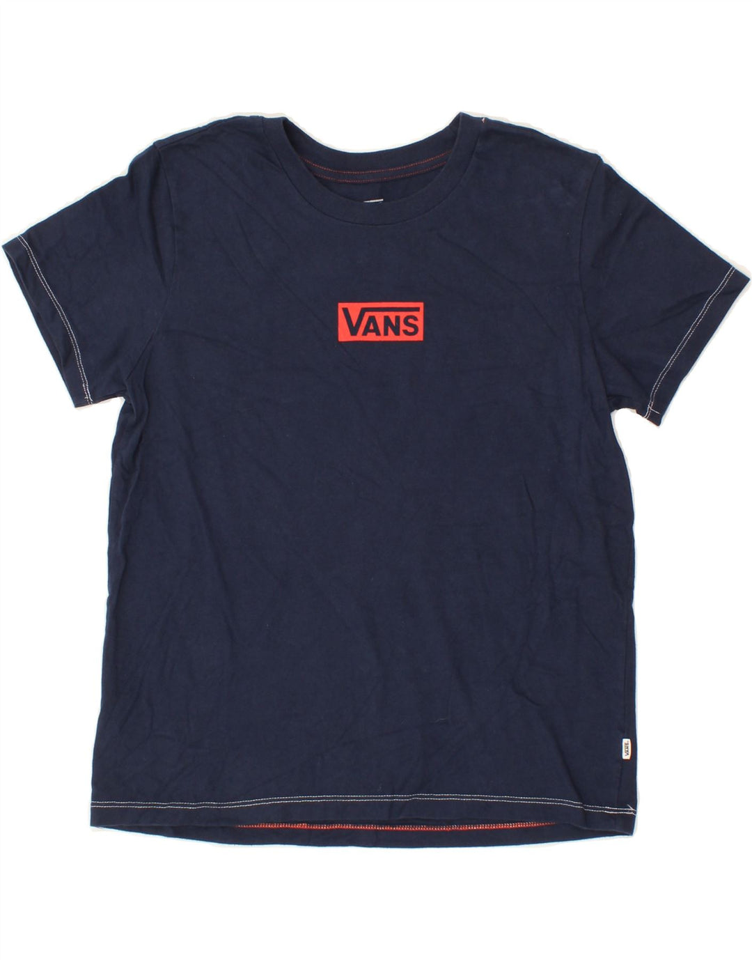 VANS Womens Graphic T-Shirt Top UK 12 Medium Navy Blue Cotton Vintage Vans and Second-Hand Vans from Messina Hembry 