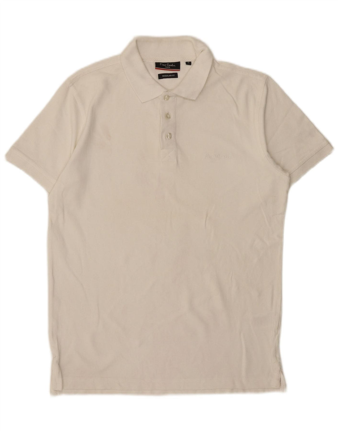 Pierre Cardin Mens Regular Fit Polo Shirt Small White Cotton