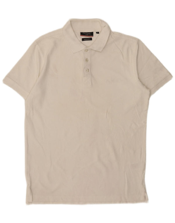 Pierre Cardin Mens Regular Fit Polo Shirt Small White Cotton