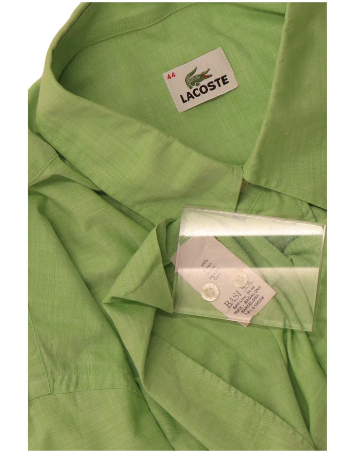 Lacoste Mens Short Sleeve Shirt Size 44 XL Green Cotton