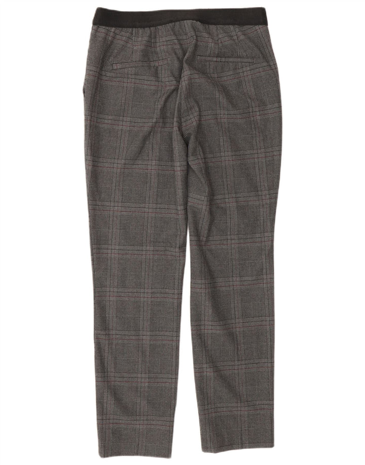 Zara Womens Slim Fit Chino Trousers Medium W28 L27 Grey Houndstooth