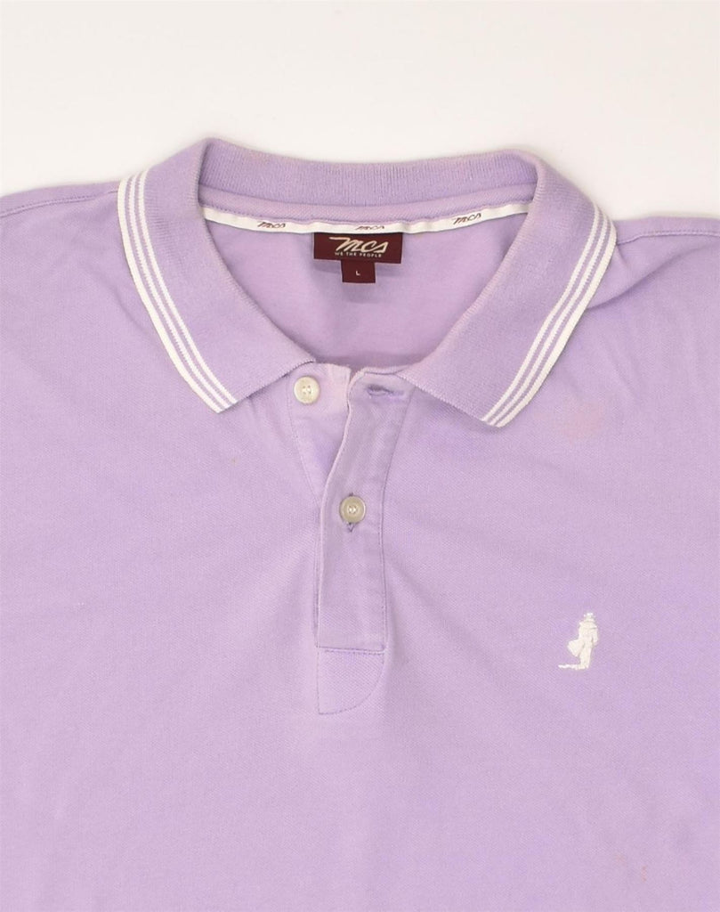 MARLBORO CLASSICS Mens Slim Polo Shirt Large Purple Cotton | Vintage MCS | Thrift | Second-Hand MCS | Used Clothing | Messina Hembry 