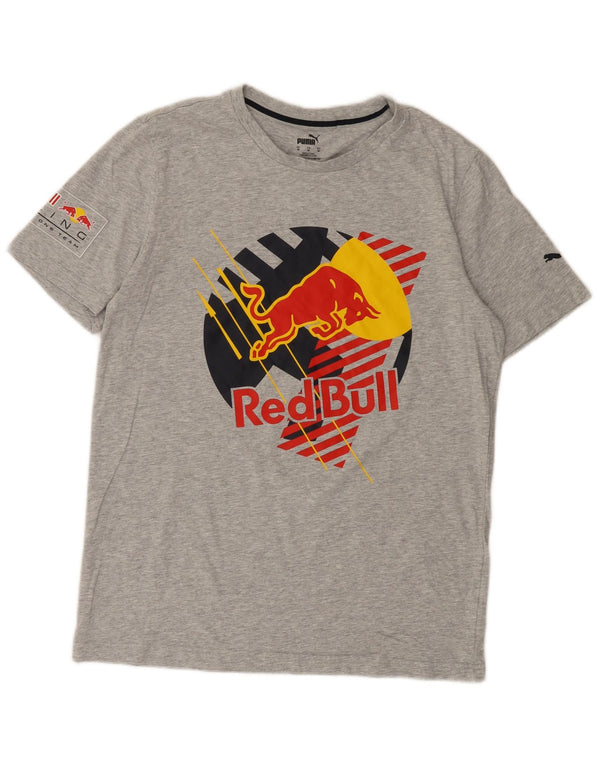 Puma Mens Red Bull Graphic T-Shirt Top Medium Grey Flecked