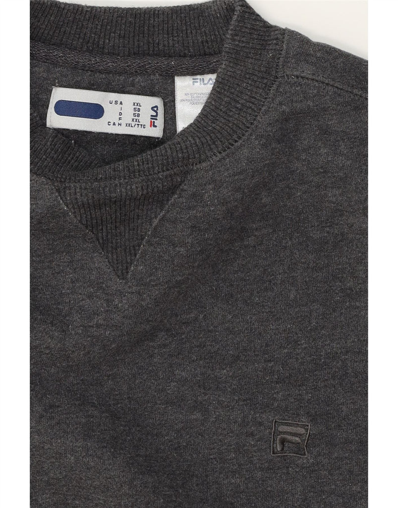 FILA Mens Sweatshirt Jumper 2XL Grey Cotton Vintage Fila and Second-Hand Fila from Messina Hembry 