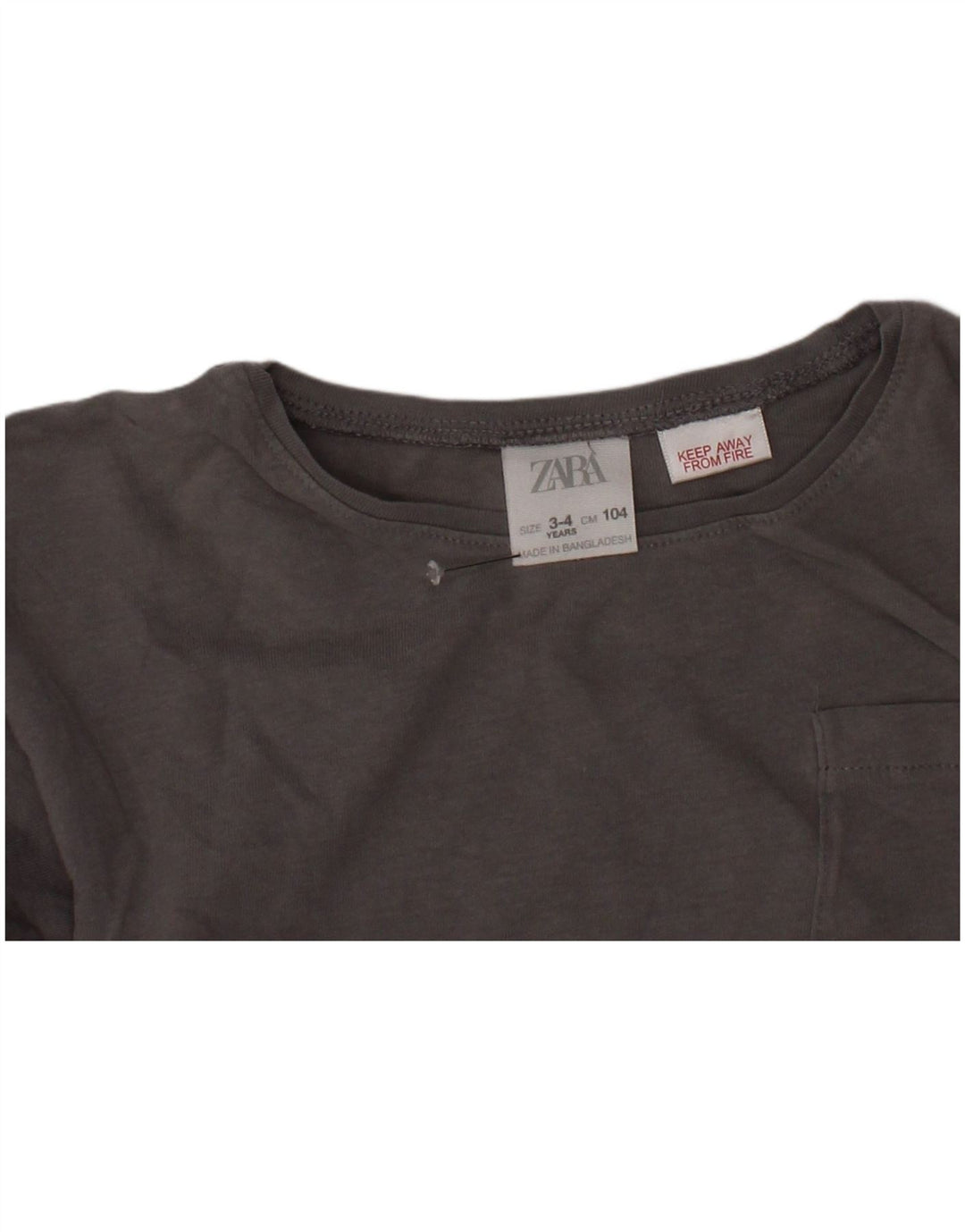 ZARA Boys Top Long Sleeve 3-4 Years Grey