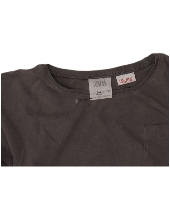 ZARA Boys Top Long Sleeve 3-4 Years Grey