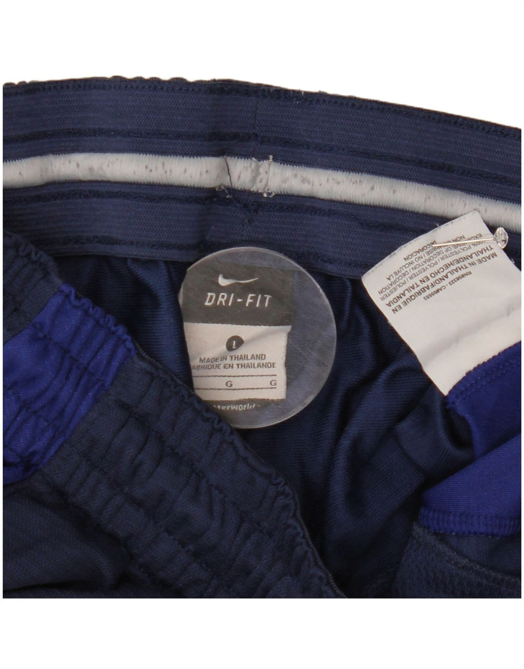 Nike Mens Dri Fit Sport Shorts Large Navy Blue Colourblock Polyester