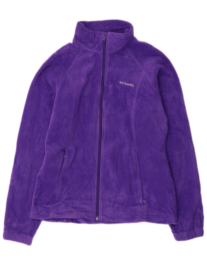 Columbia Womens Fleece Jacket UK 14 Medium Purple Polyester