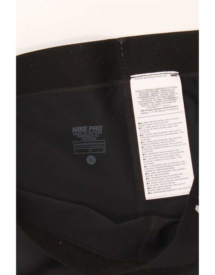 Nike Womens Graphic Sport Shorts UK 14 Large Black Polyester
