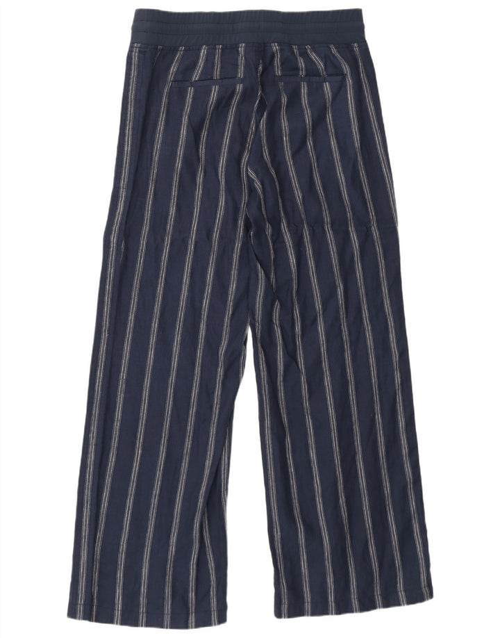 Athleta Womens Tracksuit Trousers US 8 Medium Navy Blue Striped Linen