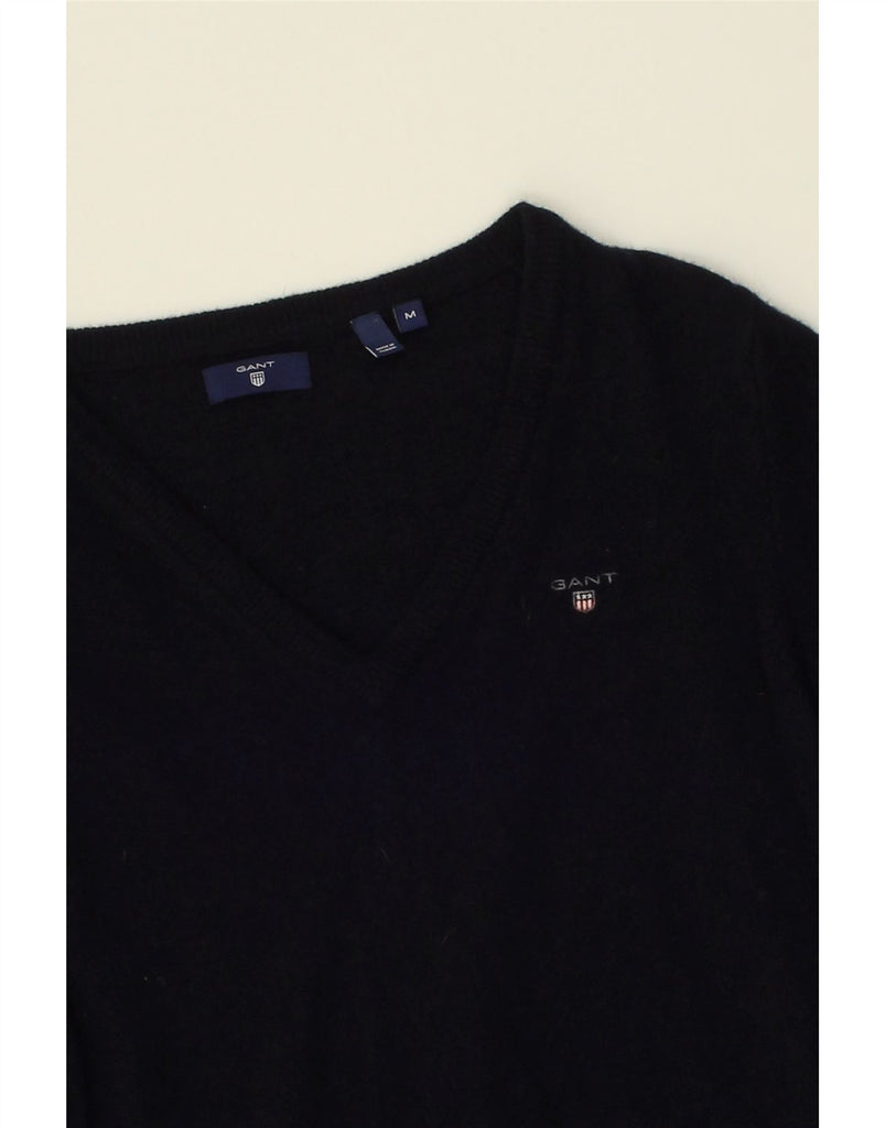 GANT Womens V-Neck Jumper Sweater UK 12 Medium Navy Blue Wool | Vintage Gant | Thrift | Second-Hand Gant | Used Clothing | Messina Hembry 