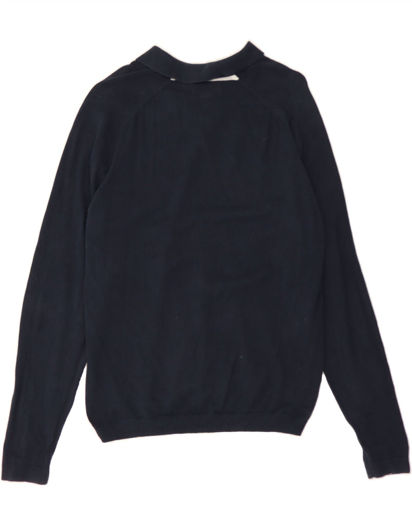 PENGUIN Mens Polo Neck Jumper Sweater 2XL Navy Blue Cotton Vintage Penguin and Second-Hand Penguin from Messina Hembry 