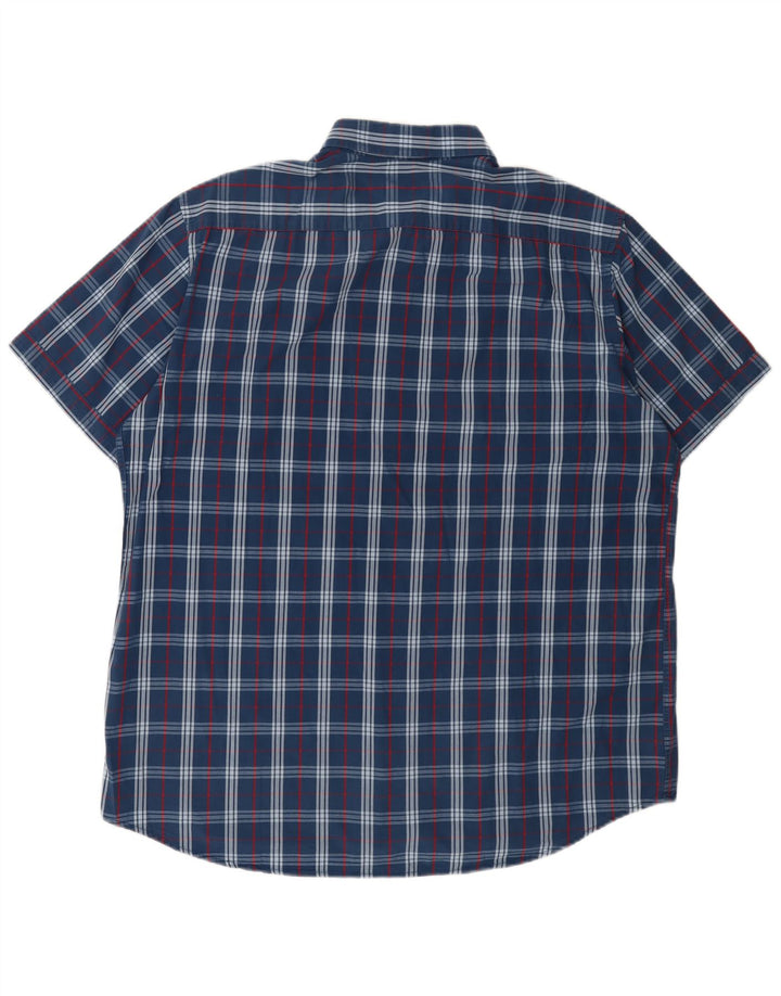 Carrera Mens Short Sleeve Regular Fit Shirt 2XL Blue Check Cotton