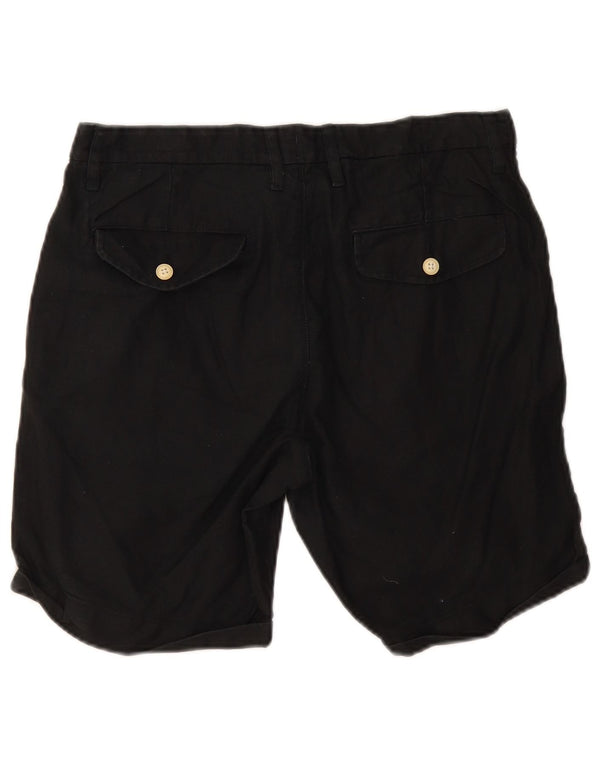 Izod Mens Chino Shorts W32 Medium Black Cotton