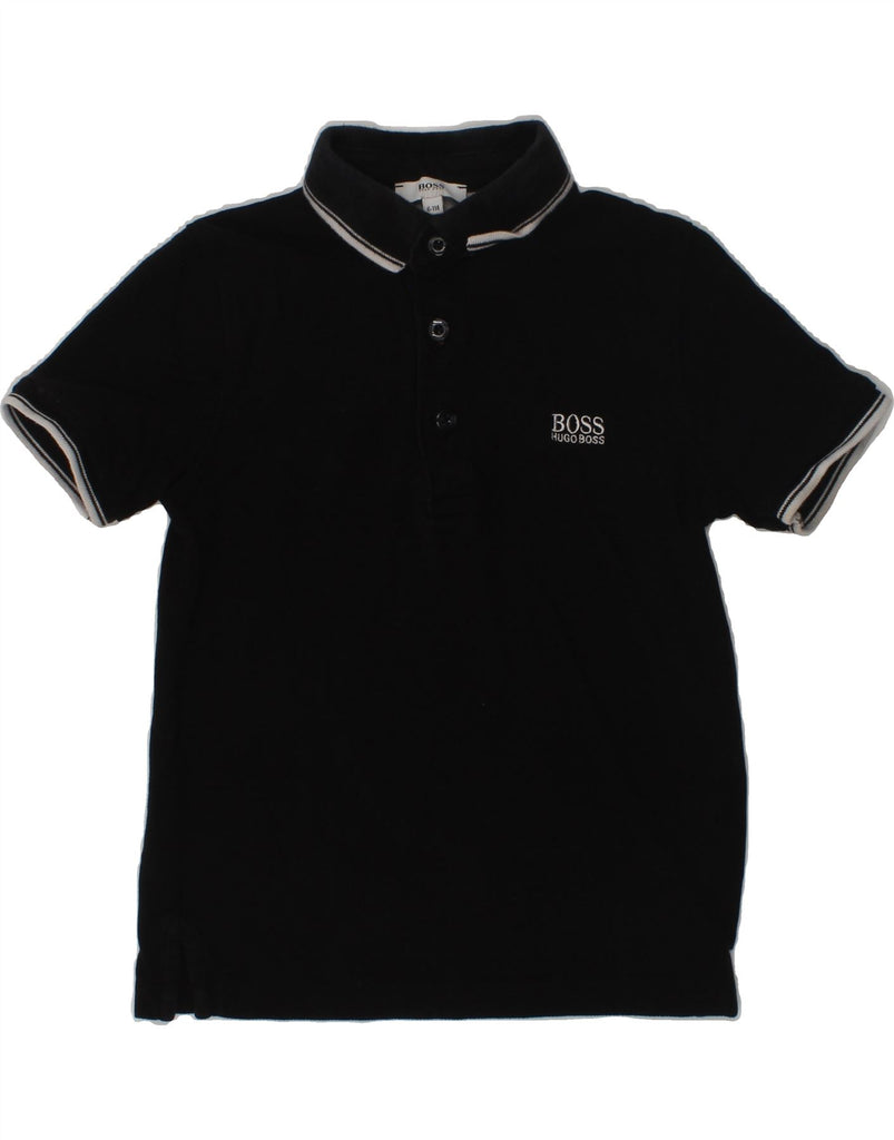 HUGO BOSS Boys Polo Shirt 5-6 Years Black Cotton | Vintage Hugo Boss | Thrift | Second-Hand Hugo Boss | Used Clothing | Messina Hembry 