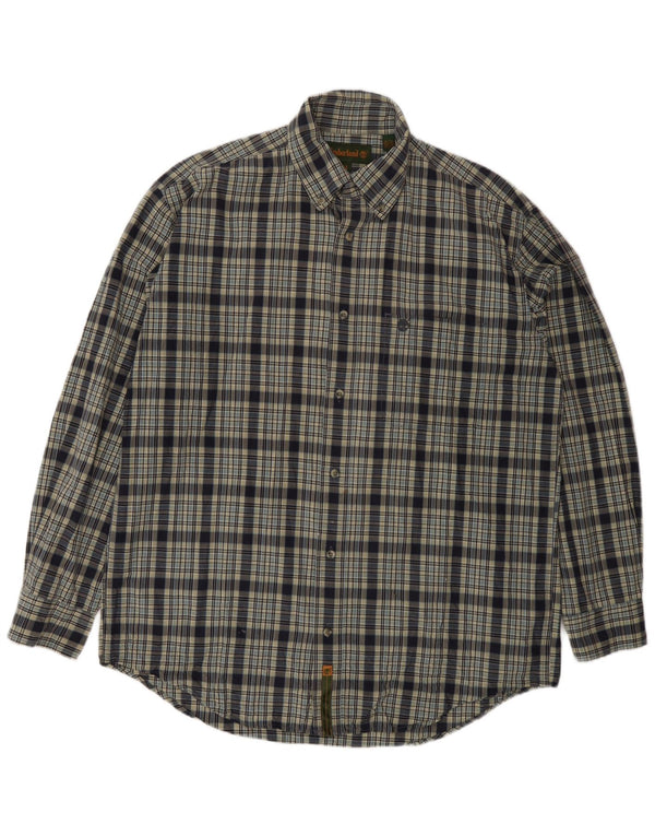 Timberland Mens Shirt Medium Blue Check Cotton