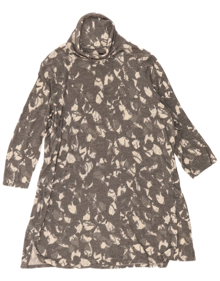 Marks & Spencer Womens Abstract Pattern A-Line Dress UK 16 Large Grey
