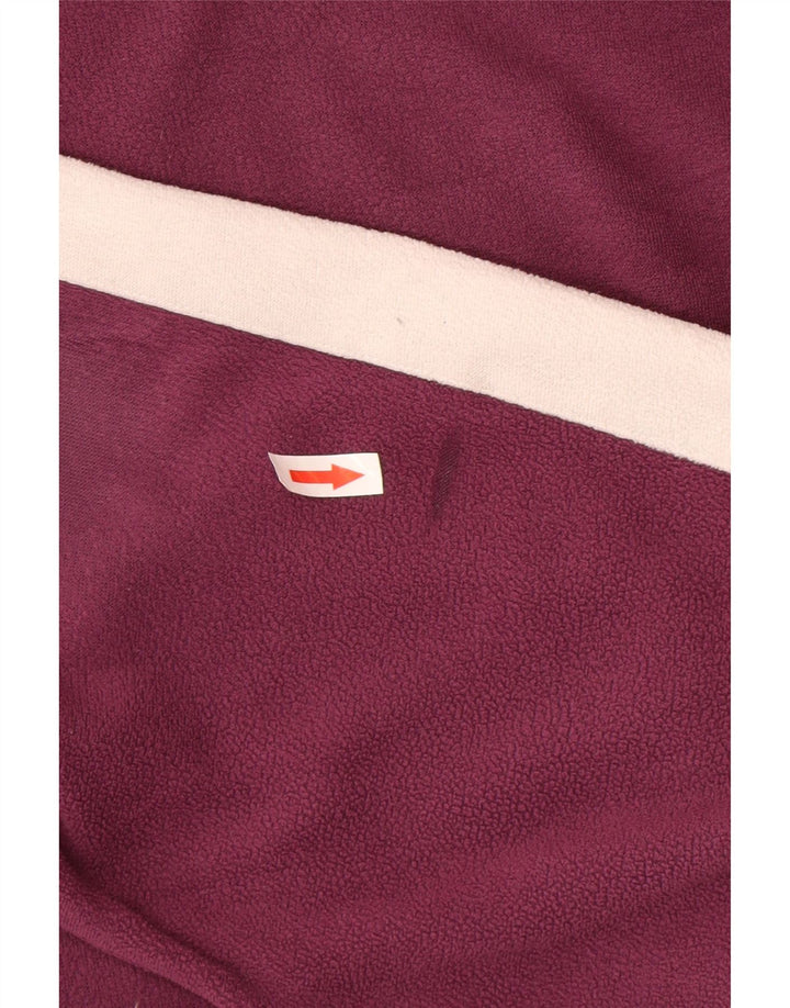 Superga Mens Zip Neck Fleece Jumper Medium Burgundy Colourblock