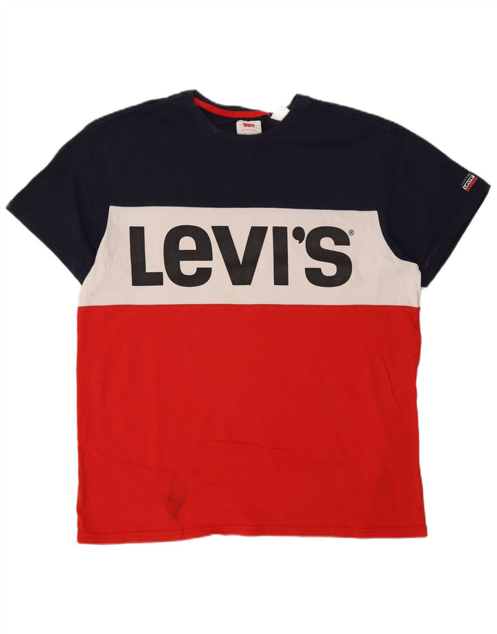 Levi's Mens Graphic T-Shirt Top Medium Multicoloured Colourblock
