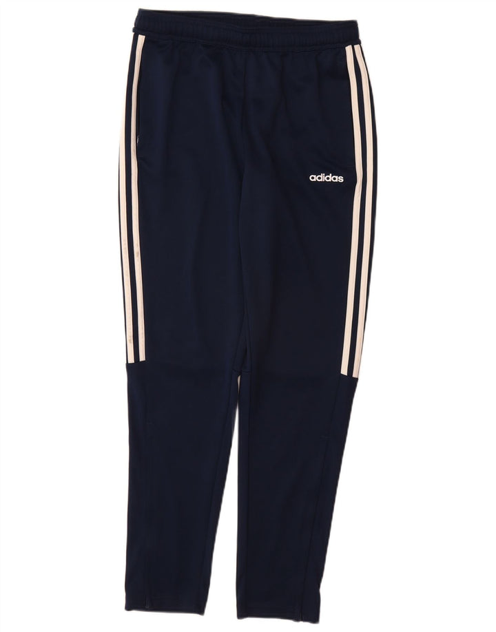 ADIDAS Boys Climalite Tracksuit Trousers 13-14 Years  Navy Blue Polyester