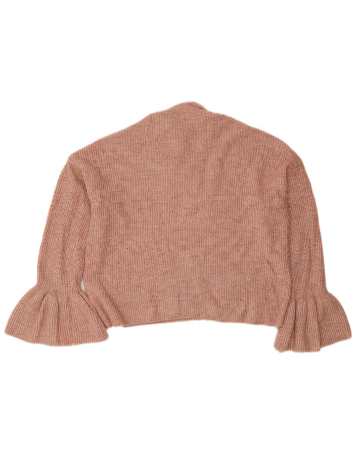 Marks & Spencer Womens Crop Turtle Neck Jumper Sweater UK 12 Medium Pink