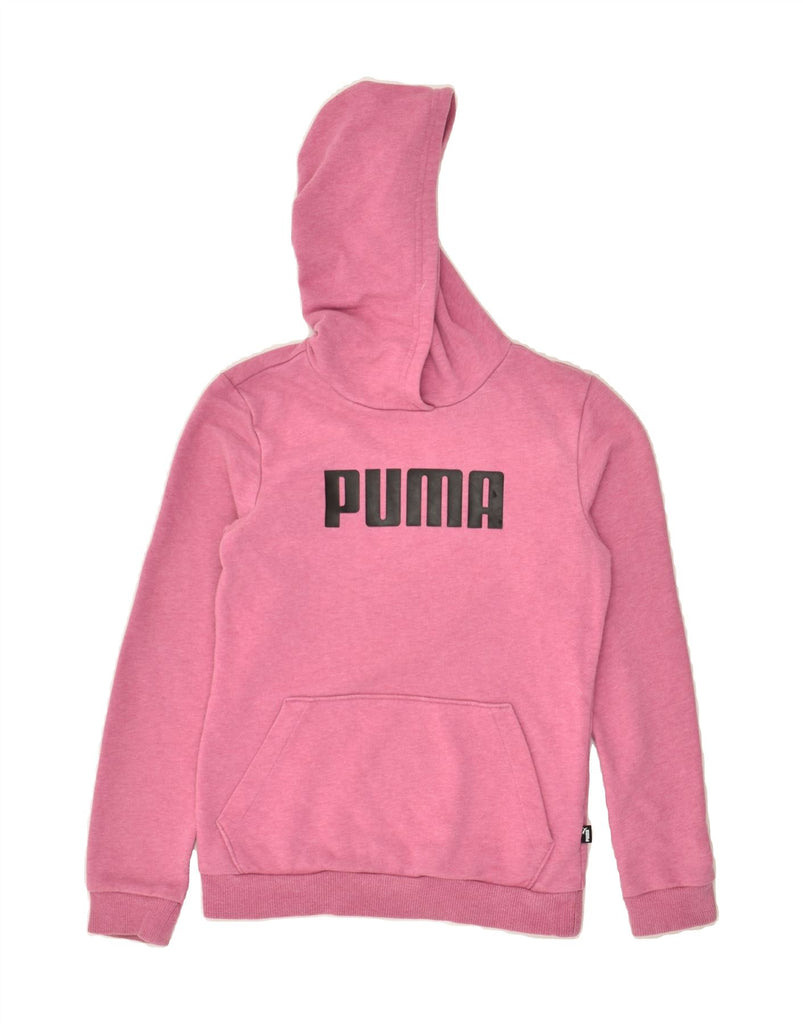 PUMA Girls Graphic Hoodie Jumper 11-12 Years Pink Cotton | Vintage Puma | Thrift | Second-Hand Puma | Used Clothing | Messina Hembry 