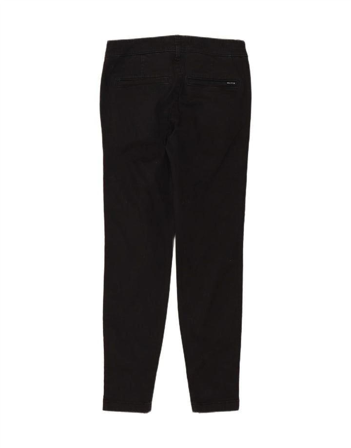 HOLLISTER Womens Skinny Chino Trousers W26 L30  Black Cotton