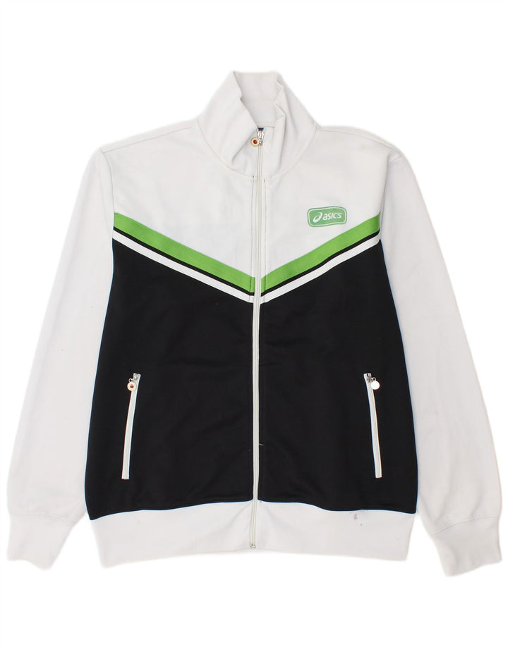 Asics Mens Tracksuit Top Jacket XL Black Colourblock Polyester