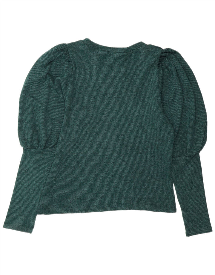 Zara Womens Top Long Sleeve UK 16 Large Green