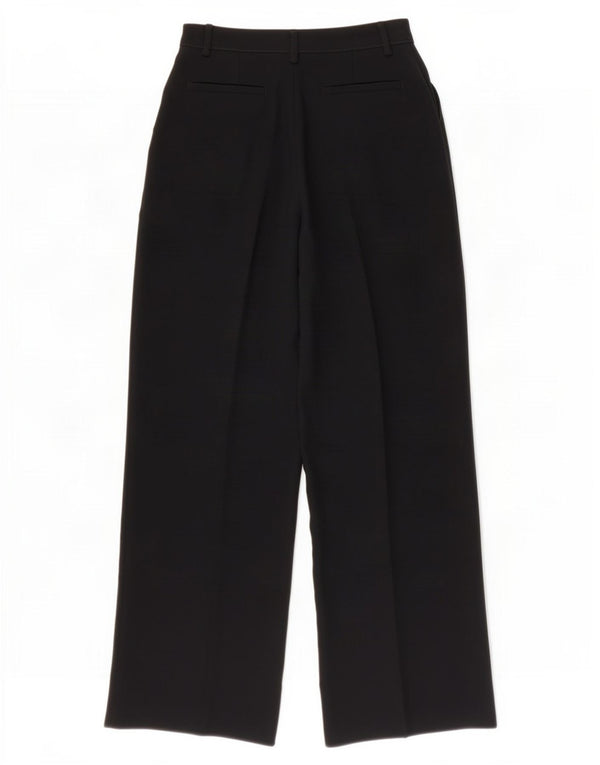 Jaeger Womens Wide Leg Suit Trousers UK 8 Small W26 L30 Black Polyester