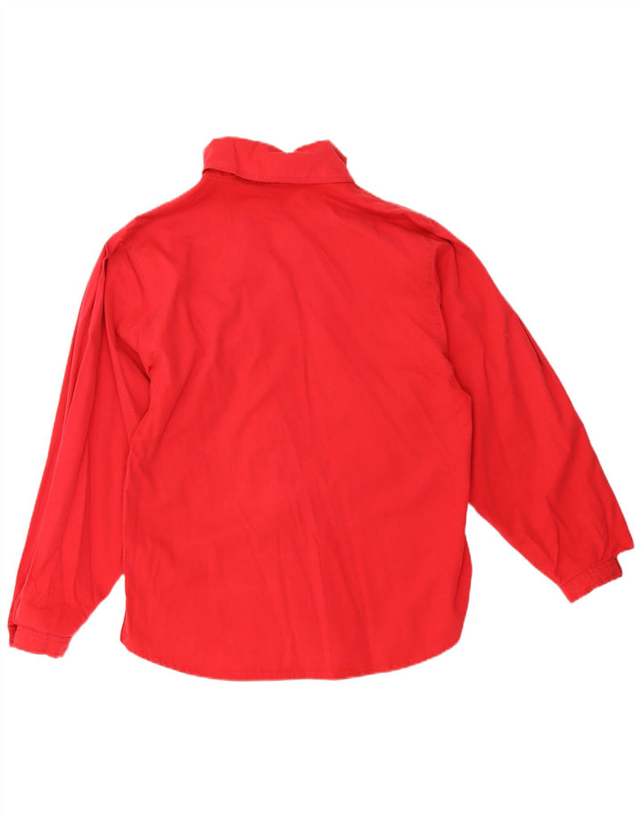 Louis London Womens Overshirt Shirt UK 14 Medium Red Cotton