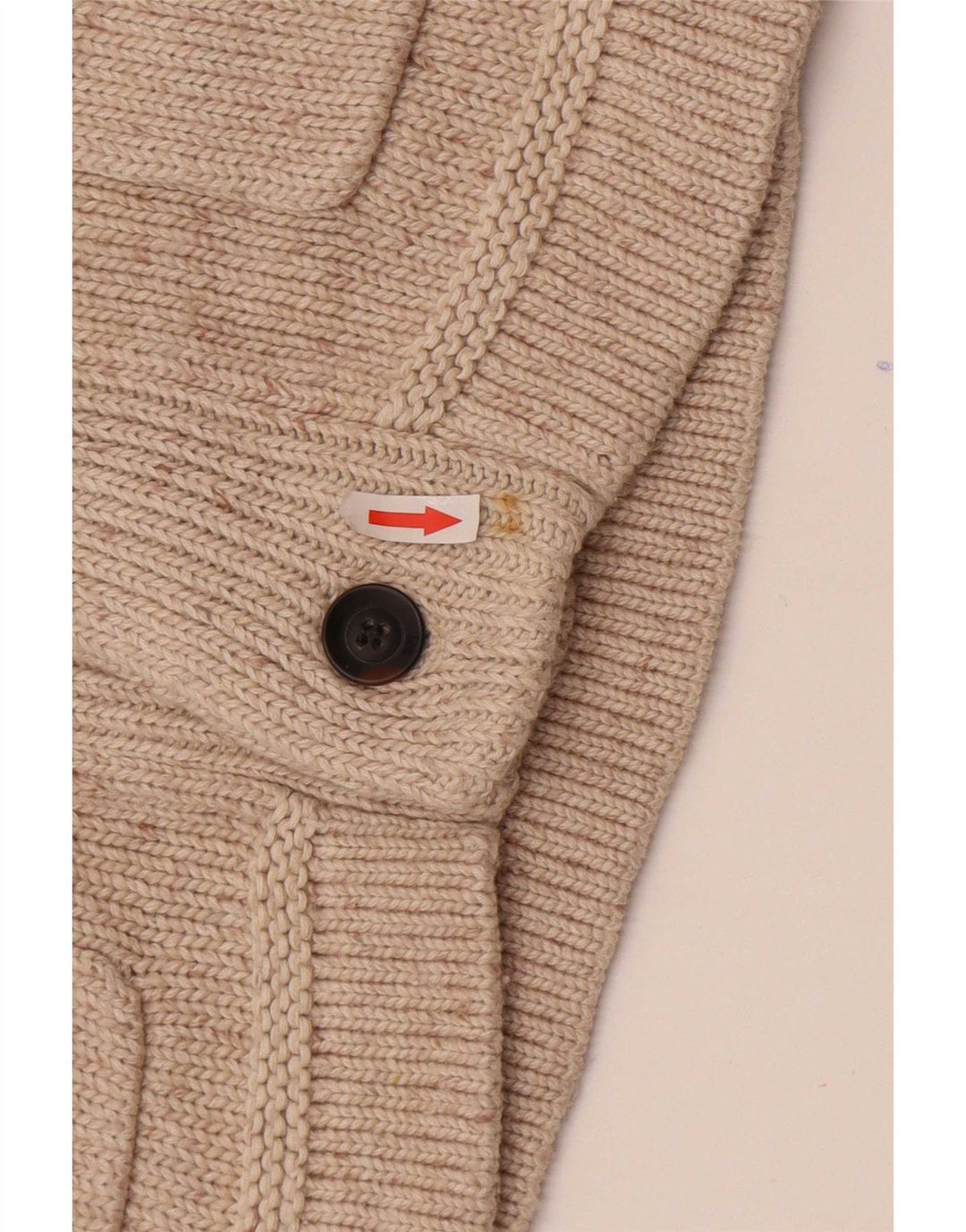 Lee Mens Cardigan Sweater Medium Beige Flecked Cotton