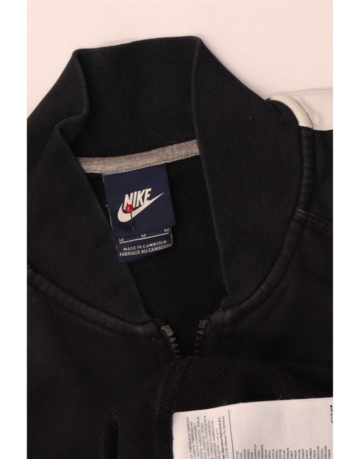 Nike Mens Tracksuit Top Jacket Medium Black Colourblock Cotton