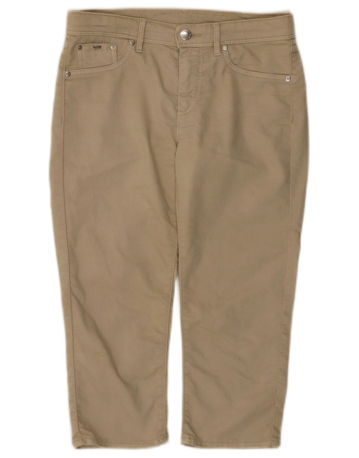 Gas Womens Capri Trousers W27 L18 Beige Cotton