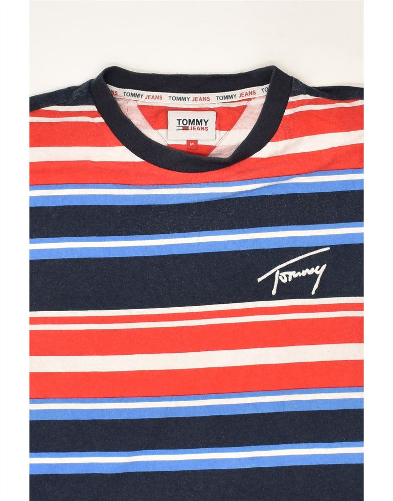 TOMMY HILFIGER Mens Graphic T-Shirt Top Medium Multicoloured Striped | Vintage Tommy Hilfiger | Thrift | Second-Hand Tommy Hilfiger | Used Clothing | Messina Hembry 